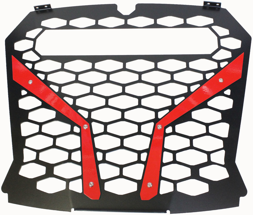 MODQUAD FRONT GRILL RED POL RZR S WITH OUT 10" LIGHT RZR-FGL-XP1KS-RD