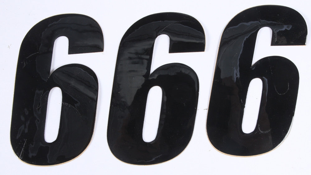 D'COR NUMBER 6 BLACK 4" 3/PK 45-24-6