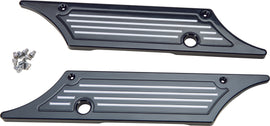 PRO ONE SADDLE BAG LATCH COVERS 93-13 MILLED BLK 104720B