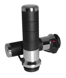 KOSO TITAN-X HEATED GRIPS CHROME ELECTRIC THROTTLE AX068M00