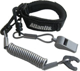ATLANTIS PRO FLOATING WRIST LANYARD BLACK W/WHISTLE A7459PFW