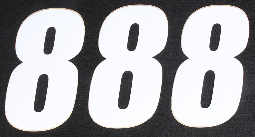 D'COR NUMBER 8 WHITE 6" 3/PK 45-16-8