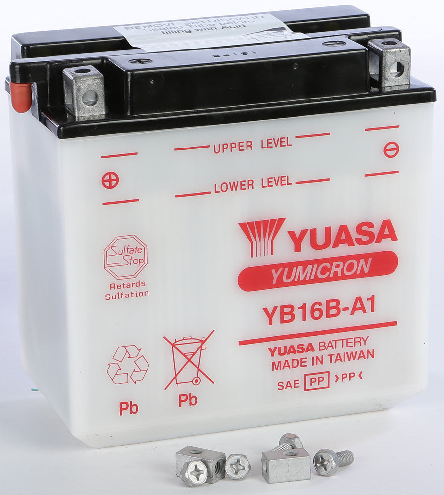 YUASA BATTERY YB16B-A1 CONVENTIONAL YUAM22161-atv motorcycle utv parts accessories gear helmets jackets gloves pantsAll Terrain Depot