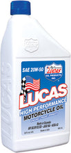 Load image into Gallery viewer, LUCAS HIGH PERFORMANCE OIL 20W-50 QT 10700