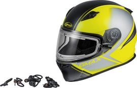 GMAX FF-49S HAIL SNOW HELMET W/ELEC SHIELD MATTE HI-VIS/BLK/GRY XL G4491747