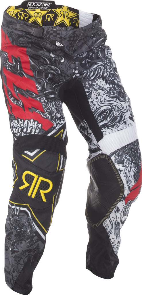 FLY RACING KINETIC ROCKSTAR MESH PANTS BLACK/WHITE SZ 28S 371-33928S