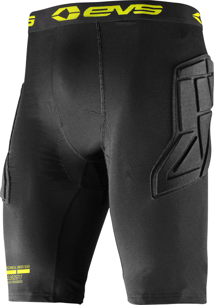 EVS PADDED SHORTS BLACK YL TUGBOTPAD-BK-YL