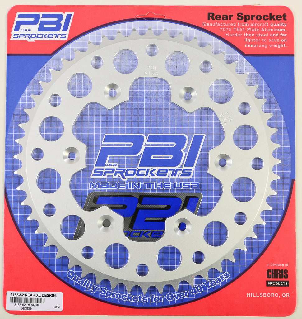 PBI REAR ALUMINUM SPROCKET 52T 3155-52-3-atv motorcycle utv parts accessories gear helmets jackets gloves pantsAll Terrain Depot