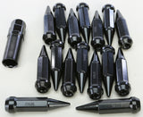 SEDONA SPIKE LUG NUT 10MMX1.25 60' BLACK TAPERED 14MM HD W/KE ALUG-SB-14BX