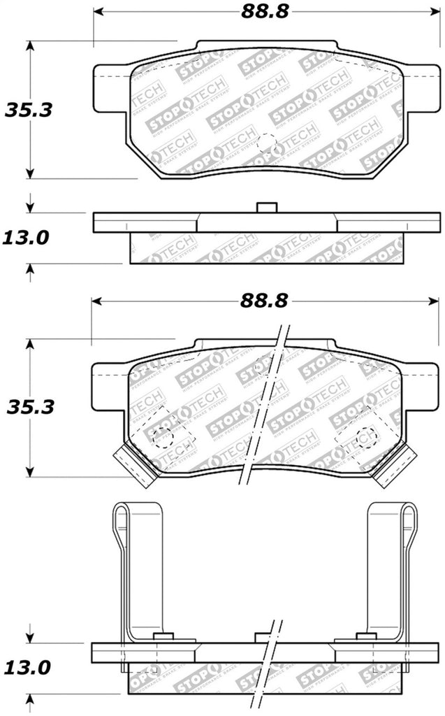 StopTech Street Select Brake Pads - Front
