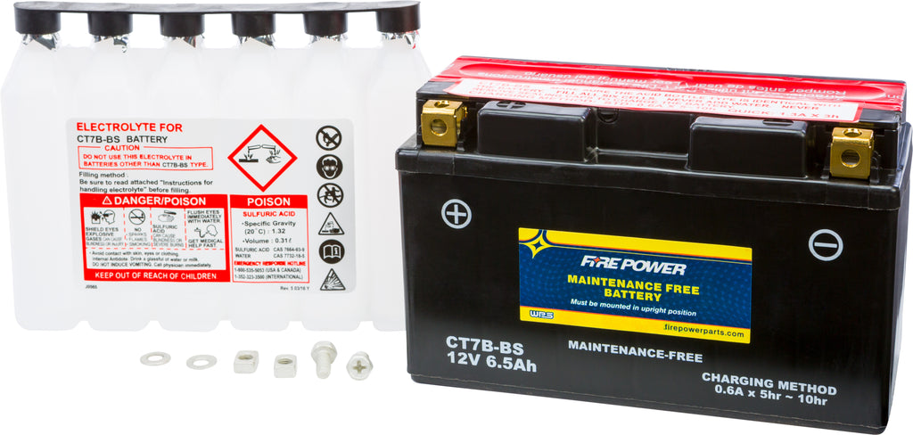 FIRE POWER BATTERY CT7B-BS MAINTENANCE FREE CT7B-BS-atv motorcycle utv parts accessories gear helmets jackets gloves pantsAll Terrain Depot