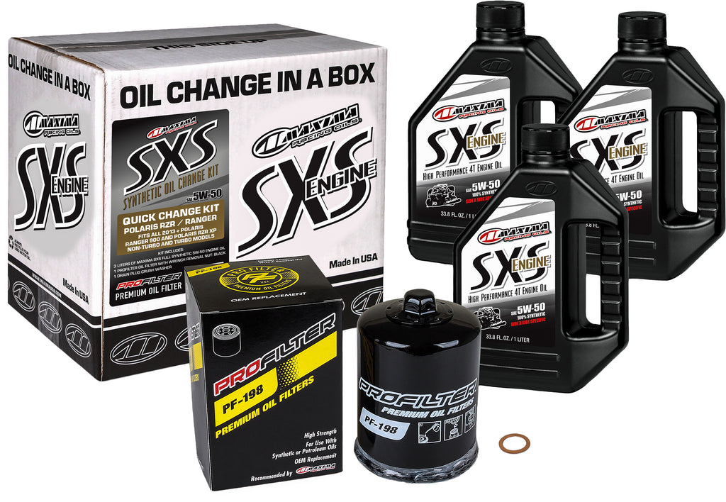 MAXIMA SXS QUICK CHANGE KIT 5W-50 WITH BLACK OIL FILTER 90-189013