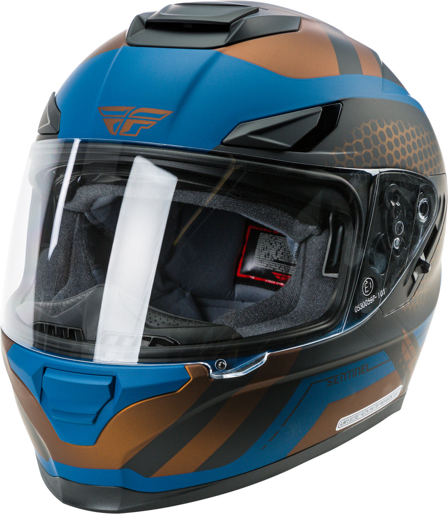 FLY RACING SENTINEL MESH HELMET TEAL/COPPER SM 73-8326S