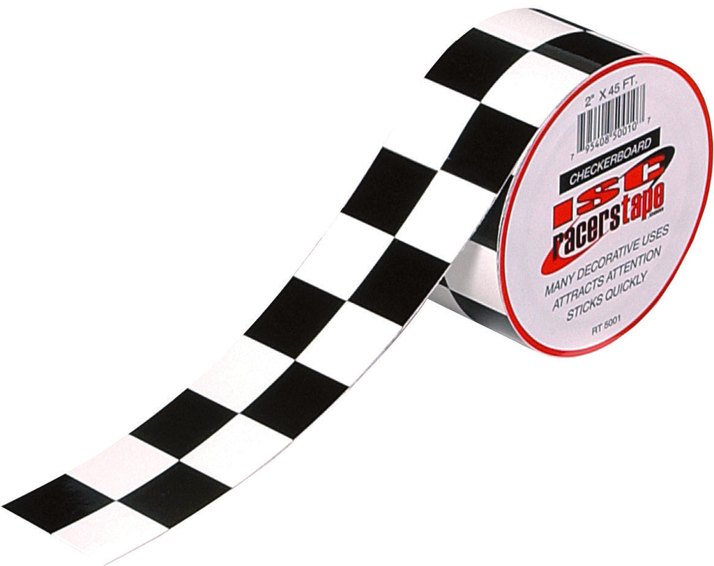 ISC BLACK & WHITE STRAIGHT CHECKER BOARD TAPE 2"X45' RT5001