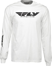 FLY RACING FLY CORPORATE L/S TEE WHITE 2X 352-41442X-atv motorcycle utv parts accessories gear helmets jackets gloves pantsAll Terrain Depot