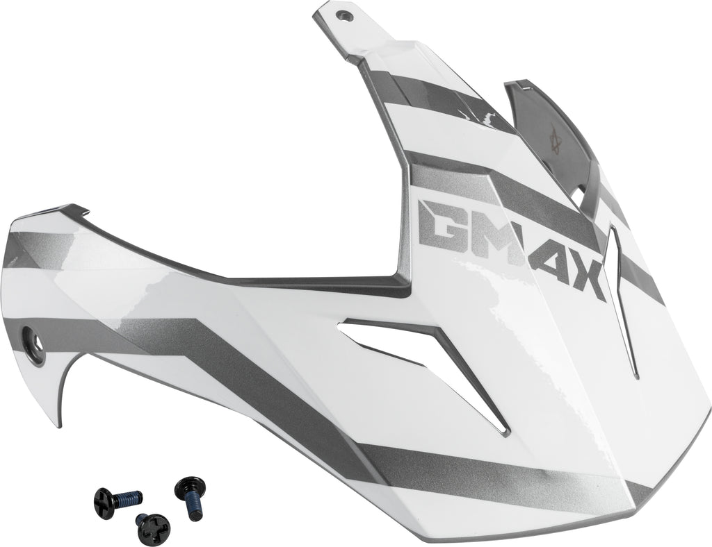 GMAX VISOR W/SCREWS TRAPPER WHITE/SILVER GM-11S G011104