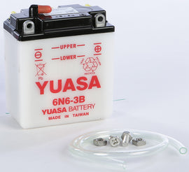 YUASA BATTERY 6N6-3B CONVENTIONAL YUAM2660B-atv motorcycle utv parts accessories gear helmets jackets gloves pantsAll Terrain Depot