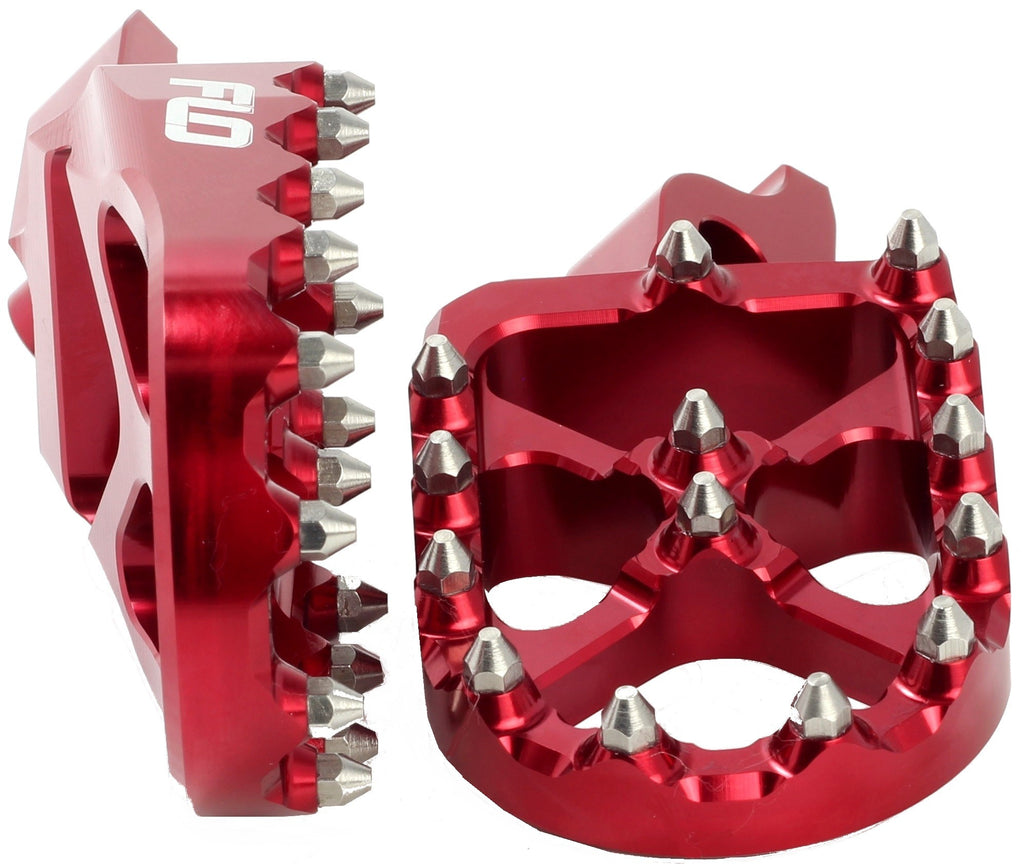 FLO MOTORSPORTS PRO SERIES FOOT PEGS RED COBRA FPEG-801R
