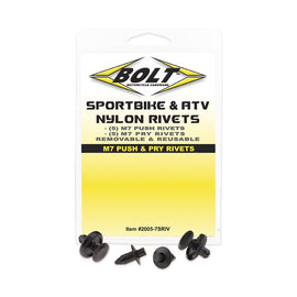 BOLT M7 PUSH & PRY RIVET KIT 5 EACH 10/PK 2005-7SRIV