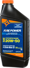 Load image into Gallery viewer, FIRE POWER SYNTHETIC BLEND 4-STROKE OIL 20W-50 QT 12/CASE 196975