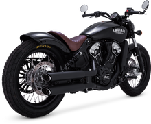 Load image into Gallery viewer, Vance &amp; Hines Twin Slash Slip-Ons Matte 3" Black Exhaust Fits Indian Scout 48623