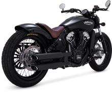 Load image into Gallery viewer, Vance &amp; Hines Twin Slash Slip-Ons Matte 3&quot; Black Exhaust Fits Indian Scout 48623