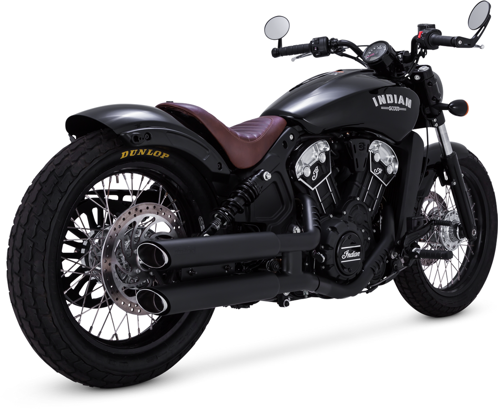 Open Box- Vance & Hines Twin Slash Slip-Ons Matte 3" Black Exhaust Fits Indian Scout 48623