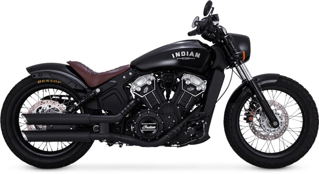 Vance & Hines Twin Slash Slip-Ons Matte 3" Black Exhaust Fits Indian Scout 48623