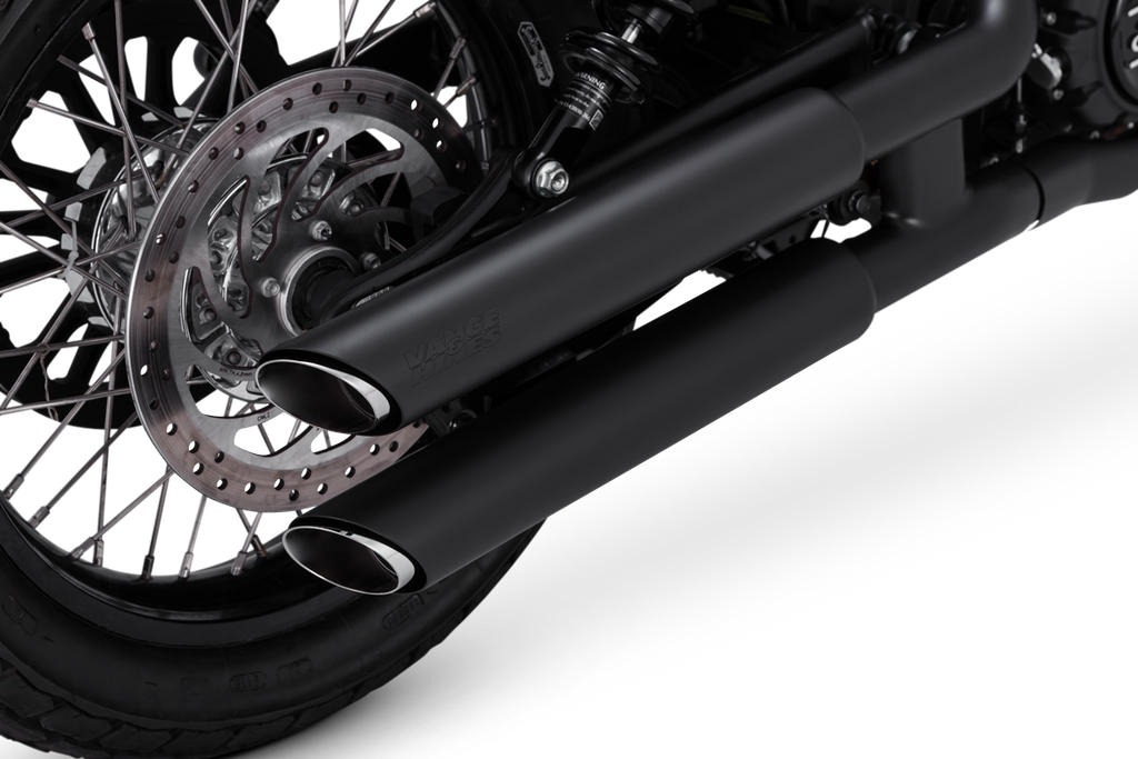 Vance & Hines Twin Slash Slip-Ons Matte 3" Black Exhaust Fits Indian Scout 48623