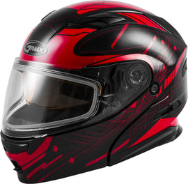 GMAX MD-01S MODULAR WIRED SNOW HELMET BLACK/RED XS G2011203D TC-1