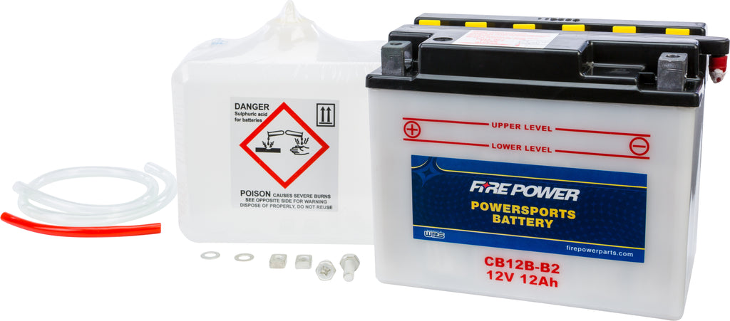 FIRE POWER BATTERY W/ACID CB12B-B2 12V HEAVY DUTY CB12B-B2-atv motorcycle utv parts accessories gear helmets jackets gloves pantsAll Terrain Depot