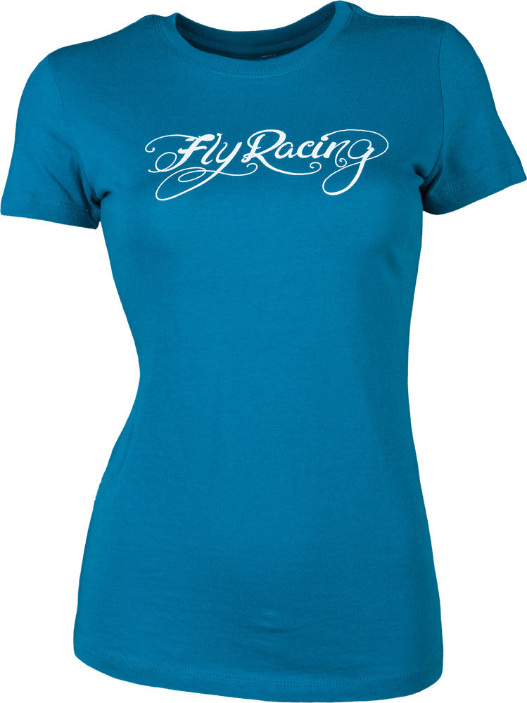 FLY RACING LOGO TEE TEAL 2X 356-01482X-atv motorcycle utv parts accessories gear helmets jackets gloves pantsAll Terrain Depot