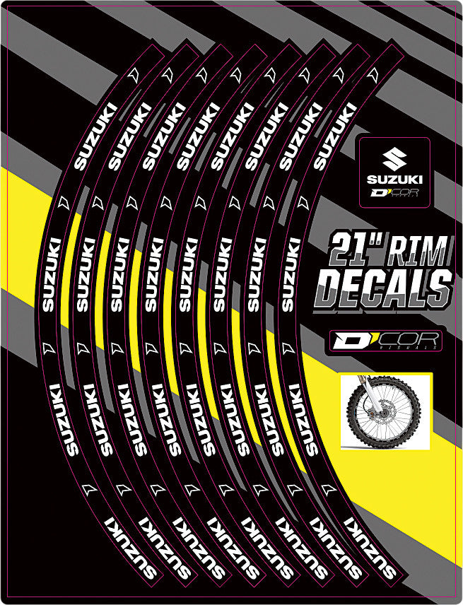 D'COR RIM DECALS 21" SUZUKI LOGO FRONT 40-80-206