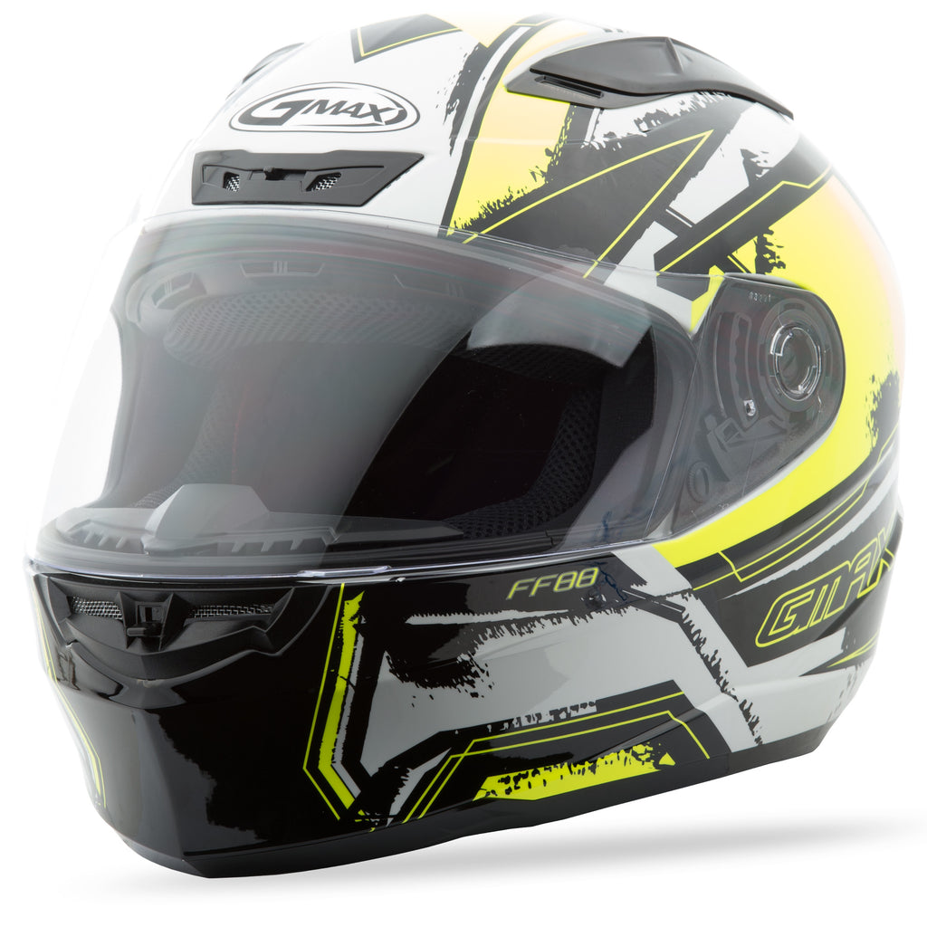 FF-88 FULL-FACE X-STAR HELMET WHITE/HI-VIS YELLOW XS-atv motorcycle utv parts accessories gear helmets jackets gloves pantsAll Terrain Depot