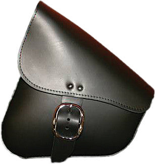 WILLIE & MAX LEATHER SWINGARM BAG BLACK W/CHROME BUCKLE 59904-00