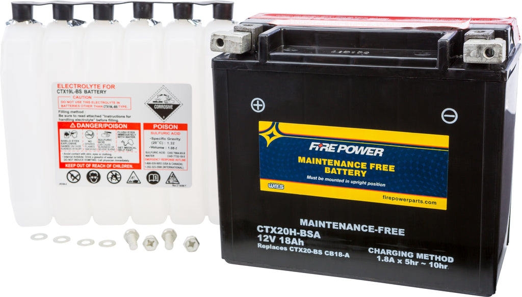 FIRE POWER BATTERY CTX20H-BSA MAINTENANCE FREE CTX20H-BSA-atv motorcycle utv parts accessories gear helmets jackets gloves pantsAll Terrain Depot