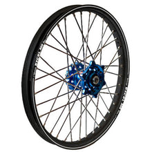 Load image into Gallery viewer, DUBYA REAR WHEEL 2.15X19 BLUE HUB BLACK RIM 56-3119DB