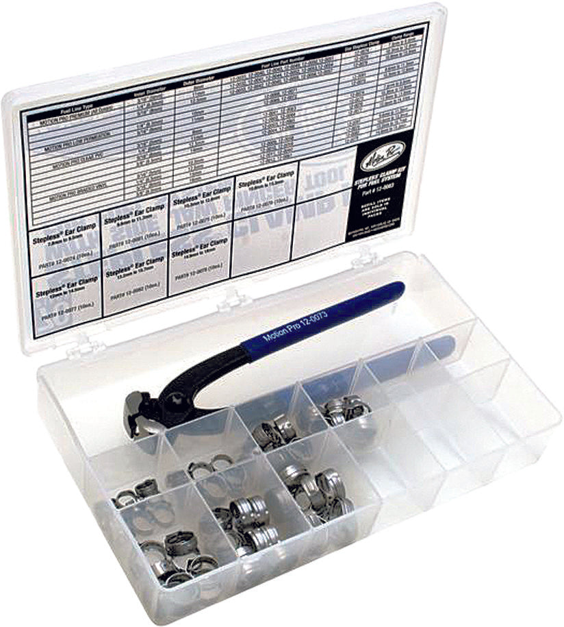 MOTION PRO STEPLESS CLAMP FUEL LINE FITTINGS KIT 80/PC 12-0083