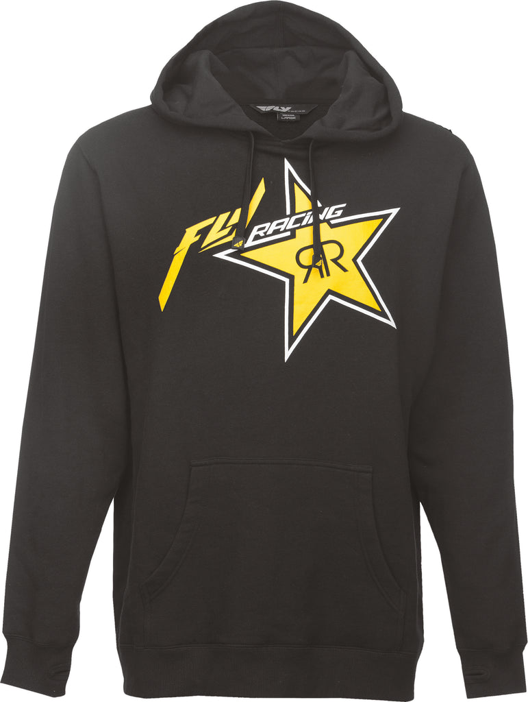 FLY RACING ROCKSTAR HOODIE BLACK/YELLOW L 354-6290L-atv motorcycle utv parts accessories gear helmets jackets gloves pantsAll Terrain Depot
