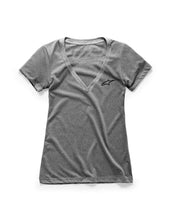 Load image into Gallery viewer, ALPINESTARS WOMEN'S AGELESS V-NECK TEE GREY MD 1W38-73000-1026-M