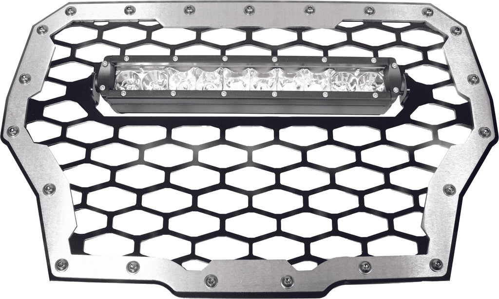 MODQUAD MQ GRILL BK/SV W/LGHT POL TRBO RZR-FGLS-T-BLK