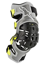 Load image into Gallery viewer, ALPINESTARS BIONIC 7 KNEE SET SILVER/YELLOW SM 6501319-195-S