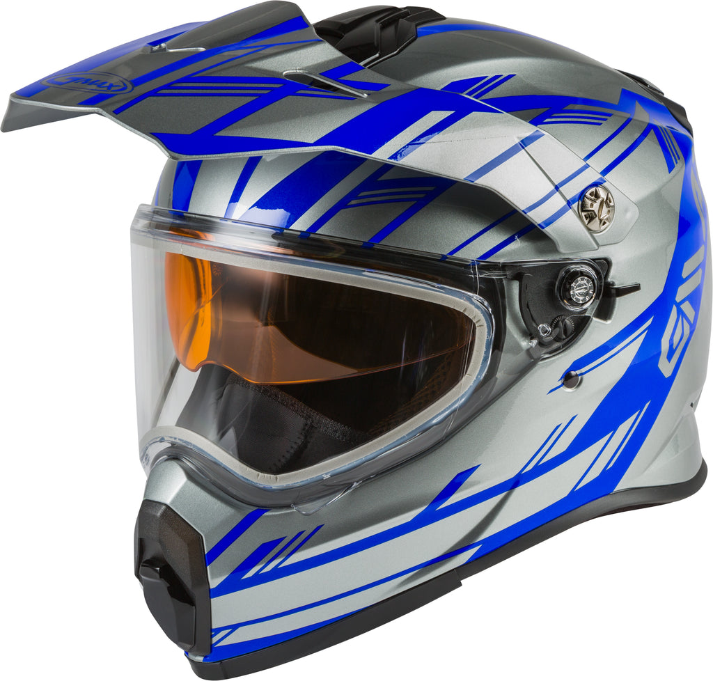 GMAX AT-21S ADVENTURE EPIC SNOW HELMET SILVER/BLUE LG G2211696