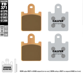 GALFER BRAKE PADS SINTERED CERAMIC FD371G1375 FD371G1375