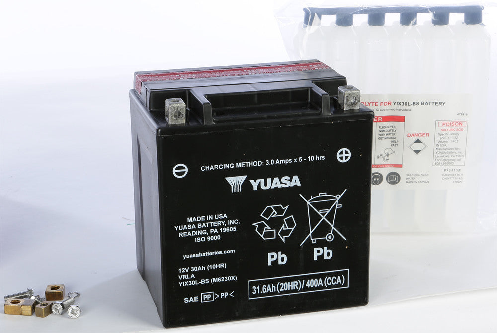 YUASA BATTERY YIX30L-PW MAINTENANCE FREE YUAM7230L-PW-atv motorcycle utv parts accessories gear helmets jackets gloves pantsAll Terrain Depot