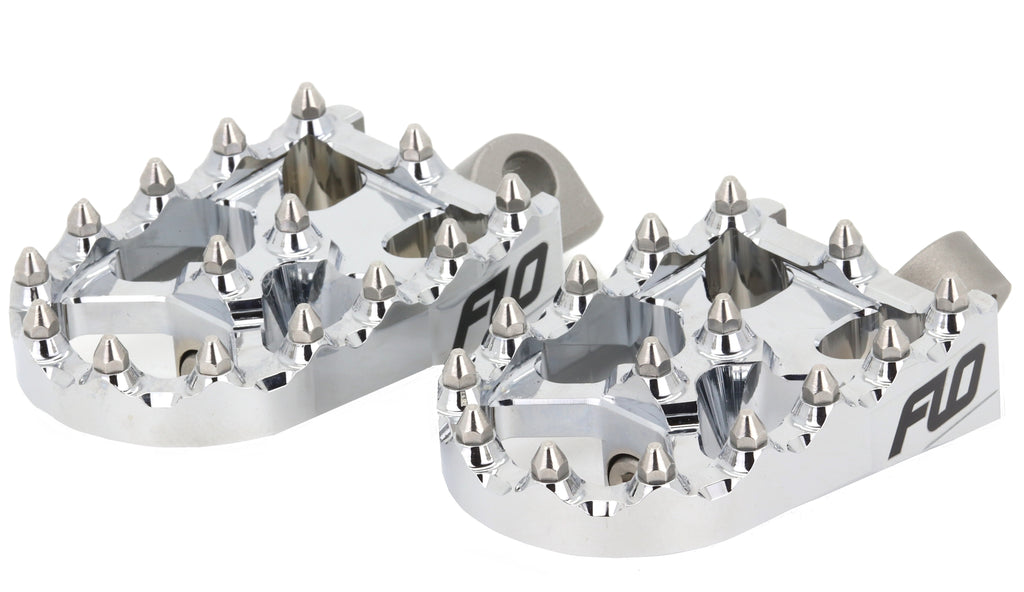 FLO MOTORSPORTS MOTO STYLE FOOTPEG SET CHROME 2"X3.125" FPEG-800CR