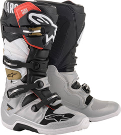 ALPINESTARS TECH 7 BOOTS BLACK/SILVER/WHITE/GOLD SZ 15 2012014-1829-15