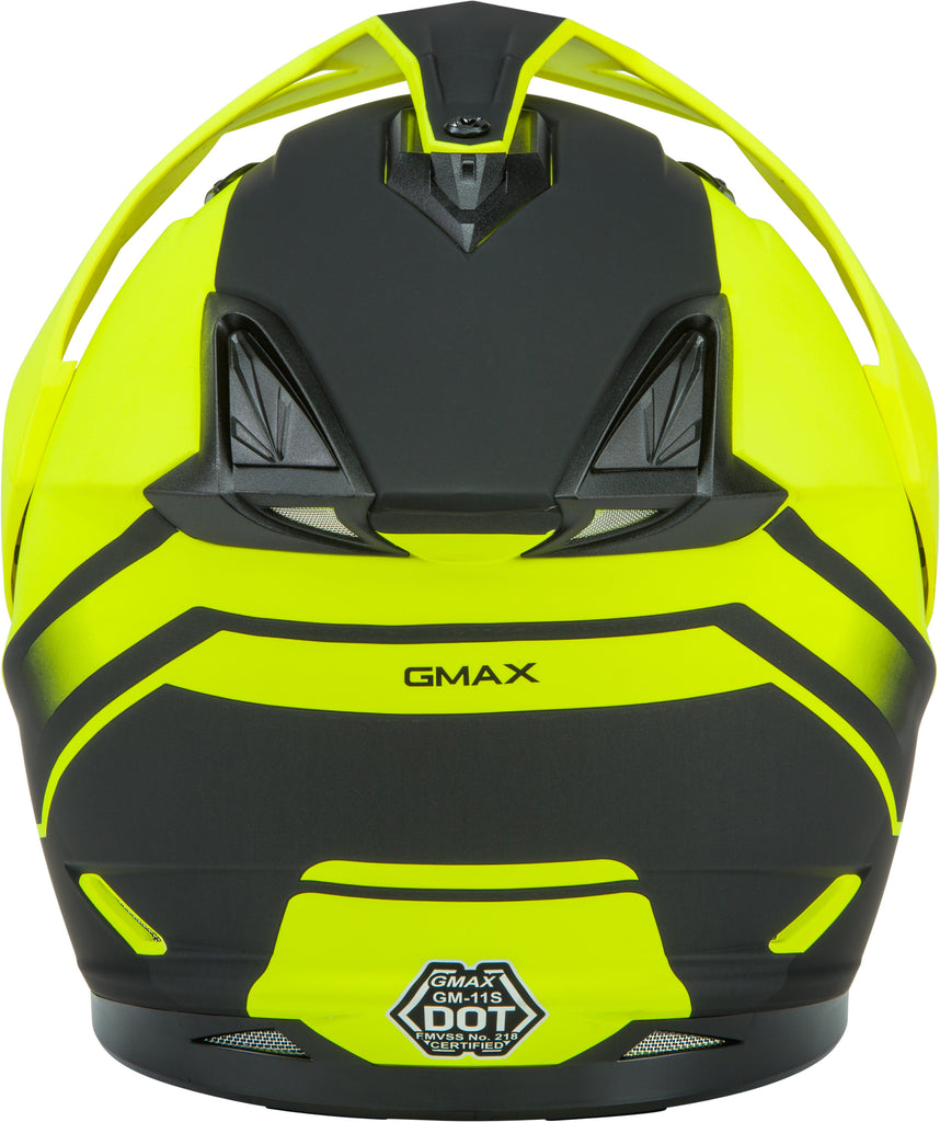 GMAX GM-11 DUAL-SPORT SCUD HELMET MATTE HI-VIS/BLACK LG G1113686