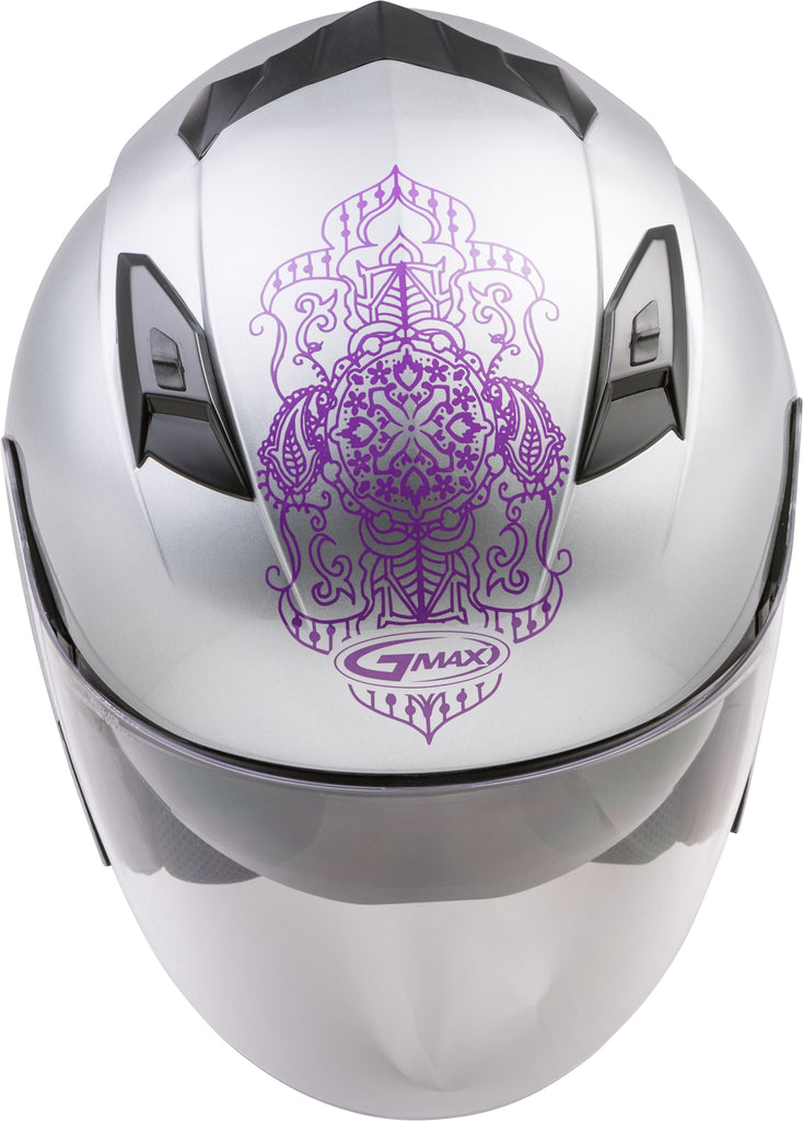 GMAX OF-77 OPEN-FACE ETERNAL HELMET SILVER/VIOLET SM G3775594