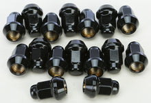 Load image into Gallery viewer, AWC 10MMX1.25 TAPERED LUG NUTS BLACK 60&#39; 14MM HEAD 16/PK ALUGB-14BX